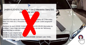 Kann man auf Facebook einen Mercedes Benz E63 AMG gewinnen?