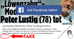 Löwenzahn-Moderator: Peter Lustig und BILD.de werden von Betrügern missbraucht.