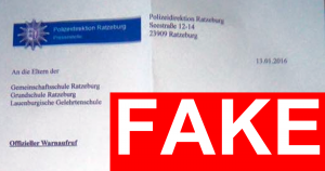 Gefälschte Warnmeldung der Polizeidirektion Ratzeburg „Pressestelle“ im Umlauf