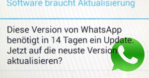 WhatsApp benötigt in 14 Tagen ein Update?