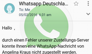 Fiese WhatsApp Info kommt per E-Mail