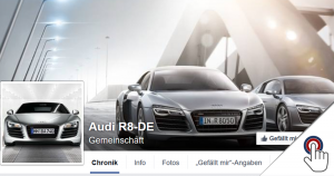 Die Seite “Audi R8-DE” auf Facebook