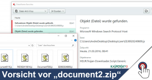 Vorsicht! Trojaner in Mail “Document2.zip”