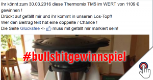 Da verlost schon wieder jemand eine Thermomix TM5 im WERT von 1109 € auf Facebook!