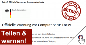 Vorsicht! “Offizielle Warnung vor Computervirus Locky” ist selber ein Trojaner