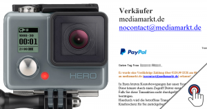 “Verdächtigte Zahlung an mediamarkt.de” (Phishing-Warnung)