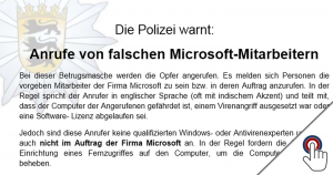 Die Polizei warnt: Anrufe von falschen Microsoft-Mitarbeitern