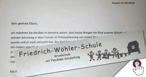 Elternbrief der Friedrich-Wöhler-Schule! Mann spricht Kinder an….