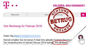 Trojanerwarnung! “Ihre Telekom Festnetz-Rechnung Februar 2016”