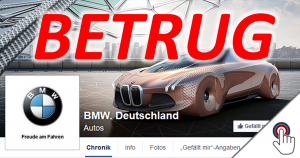 Falsche BMW-Deutschland Facebook-Seite lockt Nutzer in eine Falle