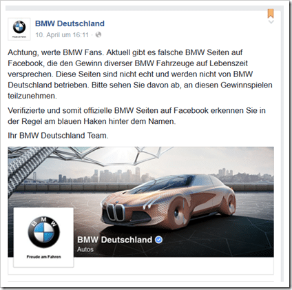 BMW M3 Verlosung auf Facebook–Vorsicht! – mimikama.org