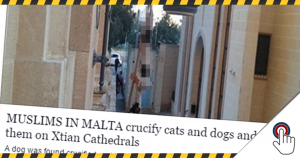 Haben Muslime Hunde auf Malta gekreuzigt?