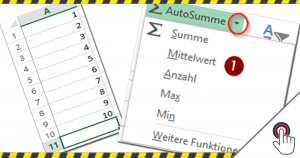 So erstellt man einfache Formeln in Excel – Weitere Funktionen des Symbols Autosumme (Hilfecenter)