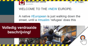Moslim springt Europeaan in de rug? Volledig verdraaide beschrijving!