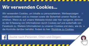 Facebook: “Wir verwenden Cookies, um Inhalte zu personalisieren…”