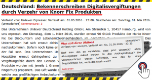 Das dubiose Bekennerschreiben der Digitalisvergiftungen zu Verzehr von Knorr Fix Produkten