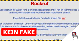 Rückrufaktion – Warnung vor Produkten der Metzgerei Sieber