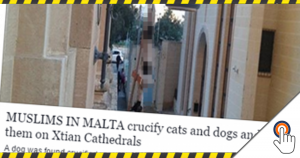 Hebben moslims op Malta honden gekruisigd?