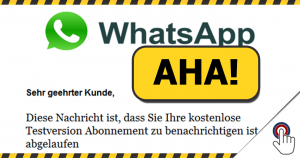 “Ihre whatsapp Konto wird innerhalb von 24 Stunden ausgesetzt werden”