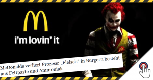 Verliert McDonalds einen Prozess, da das Fleisch in Burgern Fettpaste und Ammoniak besteht?