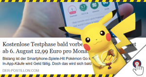 Pokemon Go wird kostenpflichtig? – Der Postillon und sein satirischer Pokeball