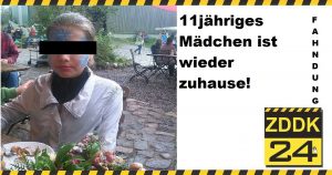Schwerin: vermisstes Mädchen (11) wohlbehalten zurückgekehrt