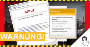 Netflix Phishing E-Mail: “Bitte aktualisieren Sie Ihre Zahlungsmethode“