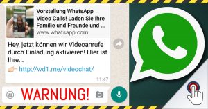 Achtung: Whatsapp “Video-Call” Fake im Umlauf