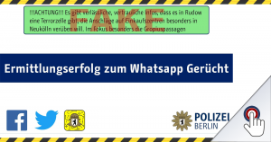 WhatsApp Gerücht “Anschlag auf Einkaufszentrum”: Polizei findet Urheber!