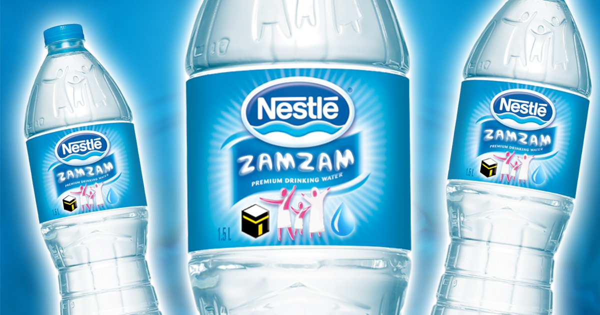 Vermeintliche Werbung für das ZAMZAM-Wasser von Nestlé.