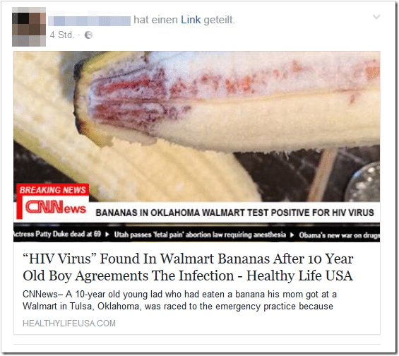 Fake-News: HIV Bananen in den USA! – mimikama.org