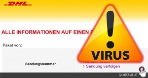 Trojaner-Warnung: “Ihr DHL Paket kommt am Montag, 14:00-19:00 Uhr.”