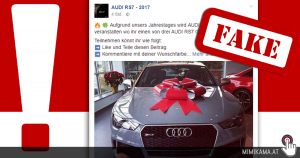 Audi RS7 Gewinnspiel ist ein Fake!