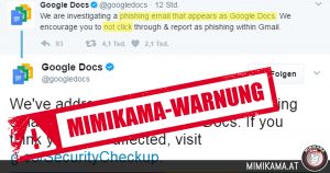 PHISHING: Vorsicht vor Google-Docs-Einladungen