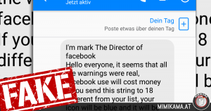 Message vom Zuckerberg: “I’m mark The Director of facebook” (Fake)