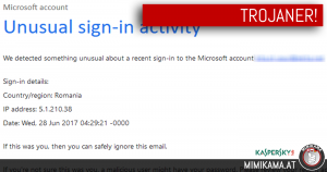 Falsche Microsoft Mail enthält einen Trojaner