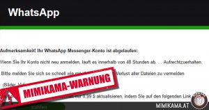 WhatsApp-Warnung: “Ihr Konto ist abgelaufen”