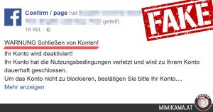 Faktencheck: Ihr Facebook-Konto wird geschlossen.