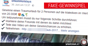Traumurlaub? Fake-Gewinnspiel auf Facebook