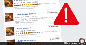 Fake-Veranstaltung auf Facebook