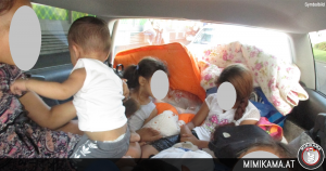 Mit sieben Kindern im Kofferraum unterwegs