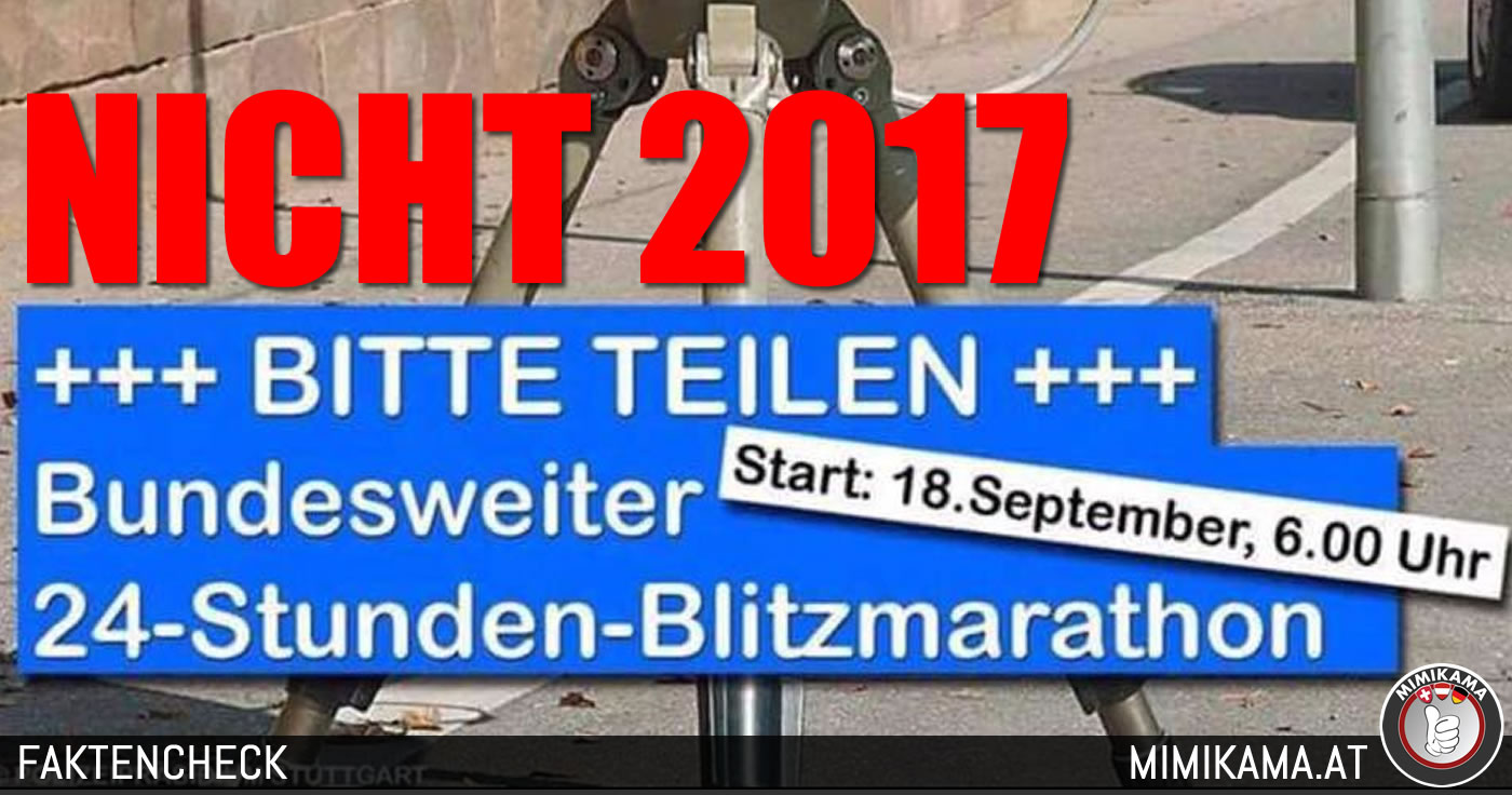 Blitzmarathon am 18. September 2017?