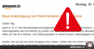 Die Ankündigung vom Amazon Kundenservice ist eine Falle!