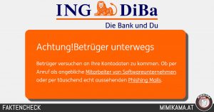 Warnung: Gefälschte ING-DiBa E-Mail in Umlauf