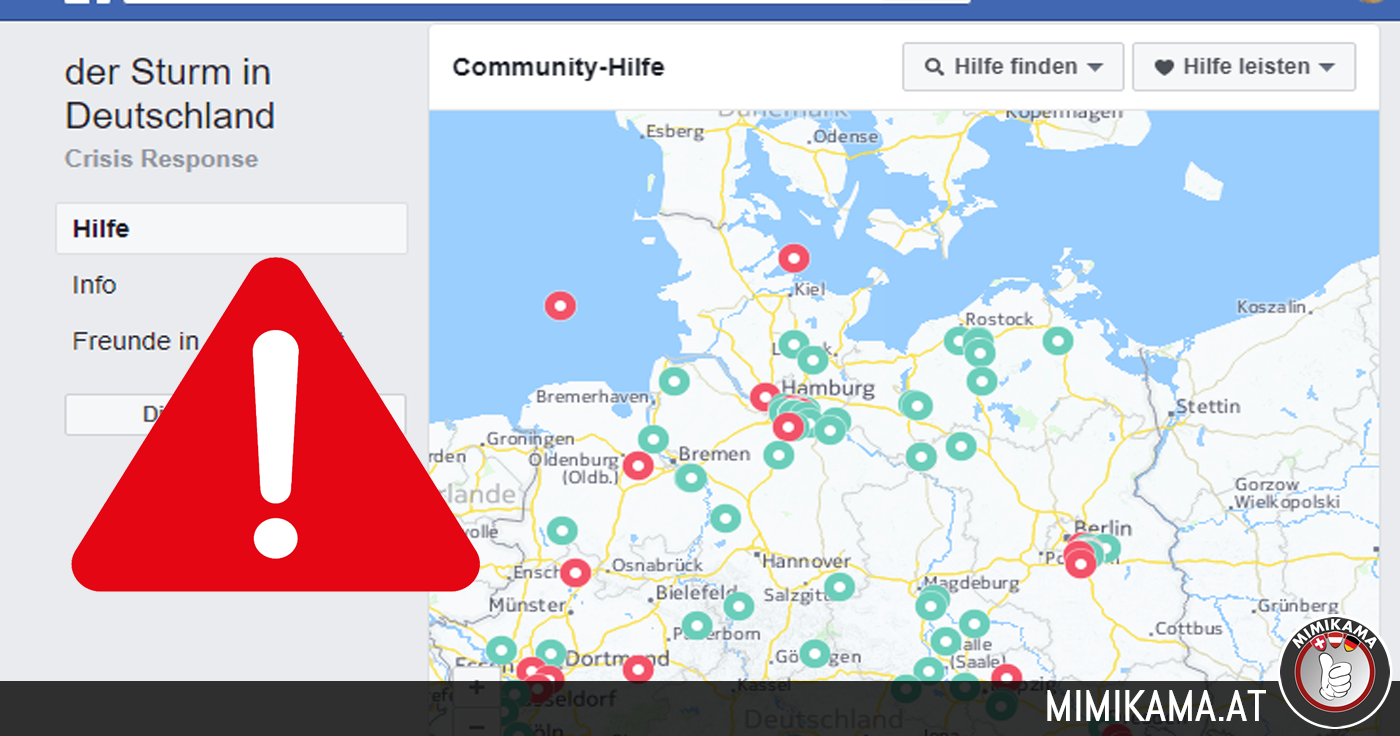 Facebook aktiviert Crisis Responses wegen Sturm in Deutschland