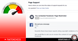 Täuschend echt gefälschter Facebook Support!