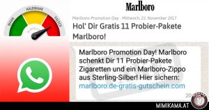 WhatsApp: Es gibt keinen Marlboro Promotion Day!