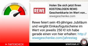 WhatsApp-Falle: Gutschein von Rewe unterwegs