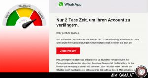 Falsch: WhatsApp-Verlängerung
