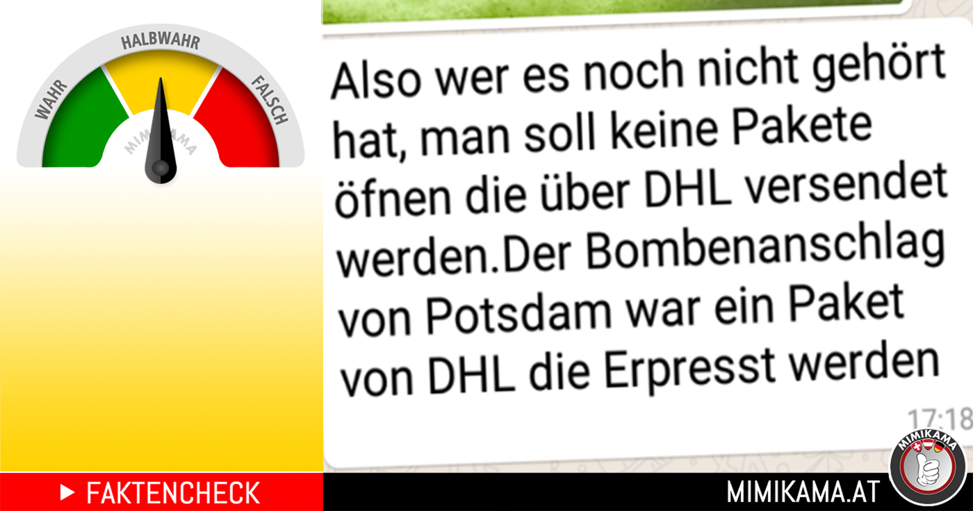 Paketbombe via DHL: WhatsApp Mitteilungen über Privatpakete